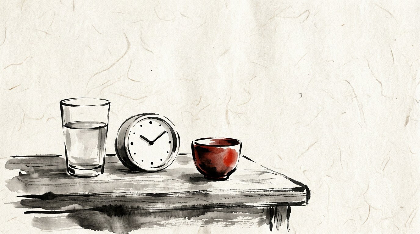 야간뇨 수분 섭취 요령, 낮에 충분히 마시고 밤엔 줄이기 삽화