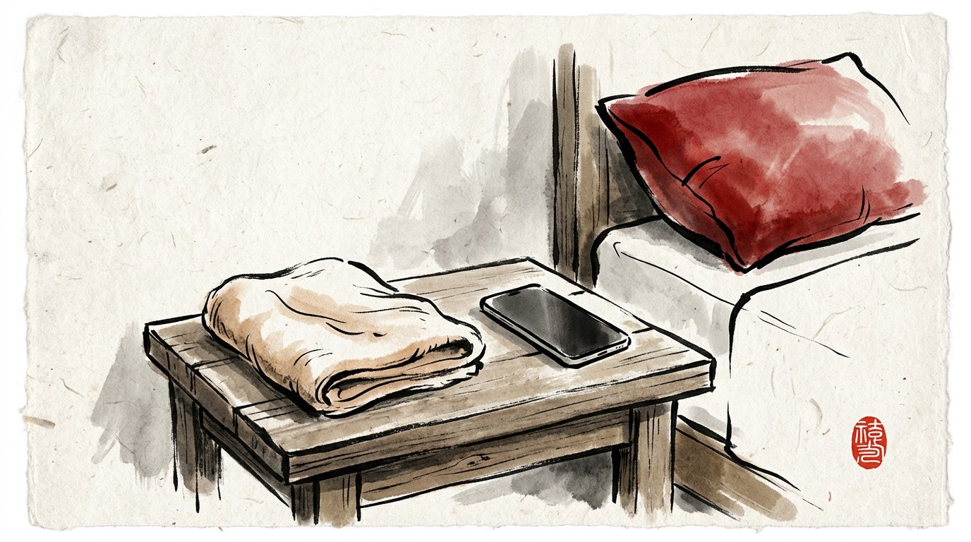 목 어깨 긴장 푸는 법, 스마트폰 자세와 자기 전 10분 관리 삽화